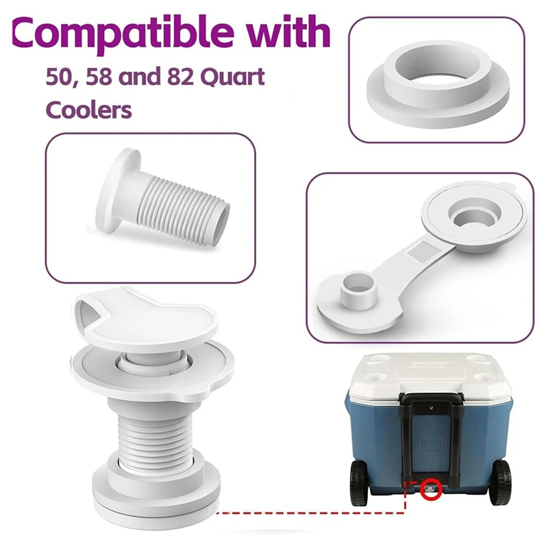 Paquete de ABNO-2 Reemplazo del tapón de drenaje del enfriador para refrigeradores, tapón de drenaje del enfriador de longitud del eje