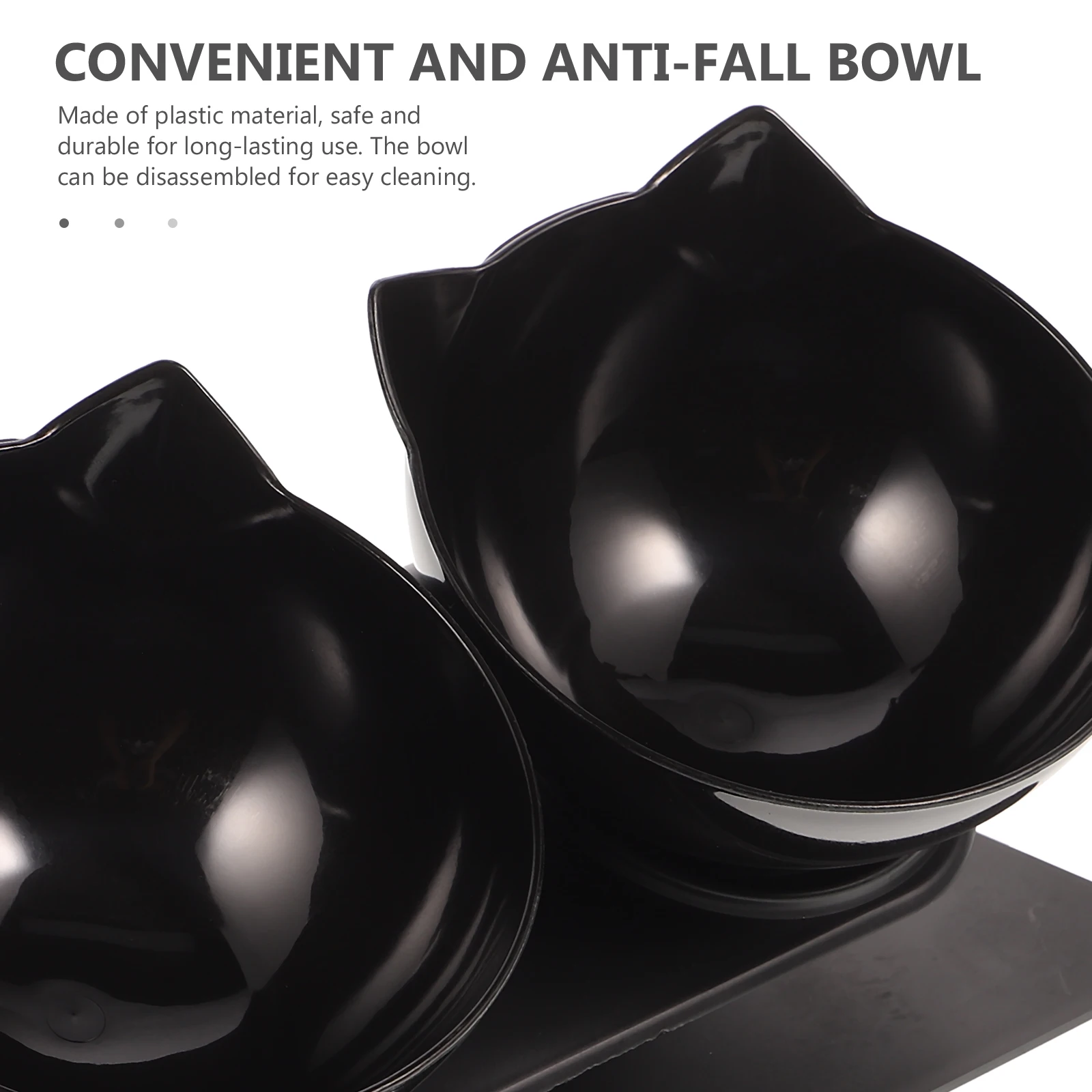 

Pet Double Feeder Detachable Neck Protection Raised Bowl Non-Slip Base Easy Clean Durable Long-Lasting High Scaffold