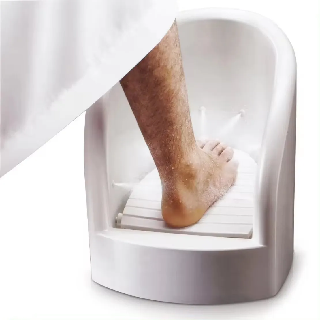 Modern Automatic Muslim Prayer Basin Single-Hole Faucet Oval Stone Wudu Foot Washer for Workplace Hotel Plastic Cabinet Basin