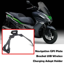 Motorcycle Phone Navigation GPS Plate Bracket USB Wireless Charging Adapt Holder Kit FOR Kawasaki J 300 J300 2013-2021 2014 2015