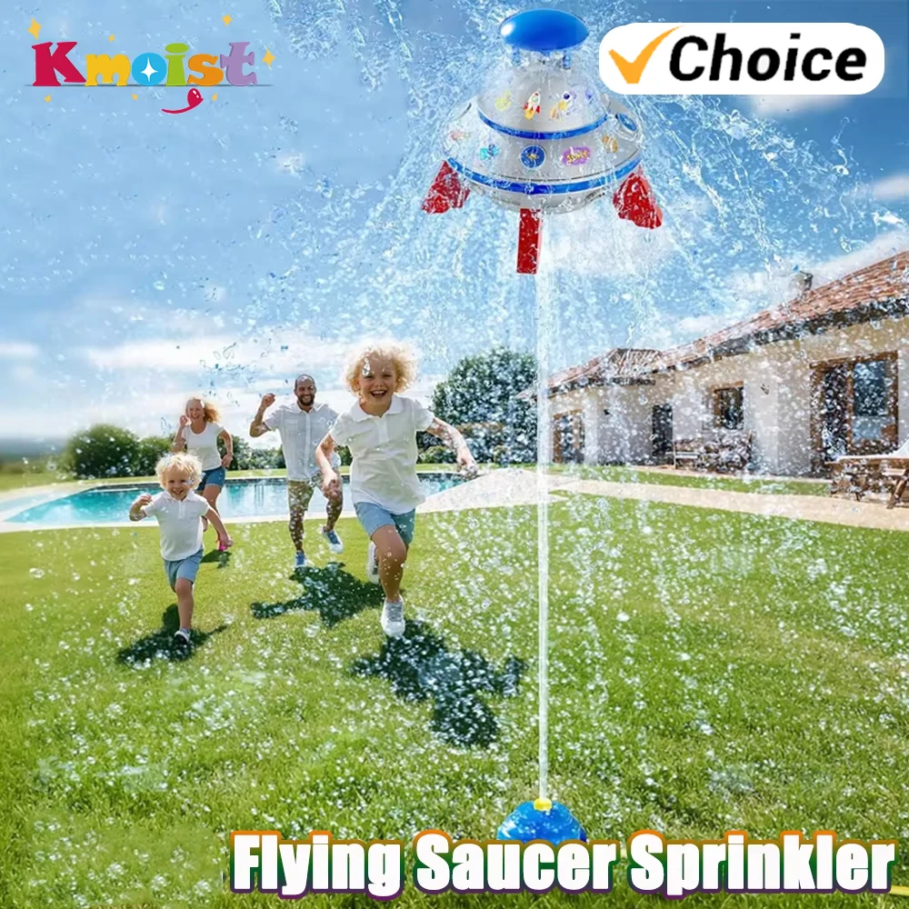 

Water Sprinkler Toy for Kids Outdoor Play Flying Saucer Sprinkler with Lights Kids Flying Spray Water Play Toys Christmas Gifts