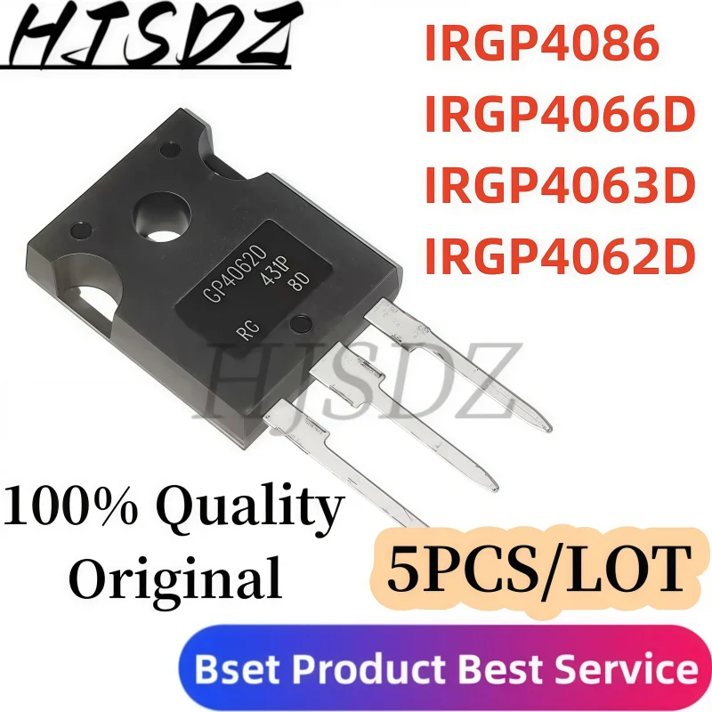 Nuevo Original IRGP4062D TO-247 IGBT de alto rendimiento 【5 uds】 GP4062D IRGP4063D/GP4063D IRGP4066D/GP4066 IRGP4086/GP4086 Efficien