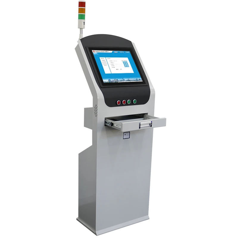 Terminal Workshop Station Management Touch Screen Kiosk with Alarm System Floor Standing Self Service Parcel