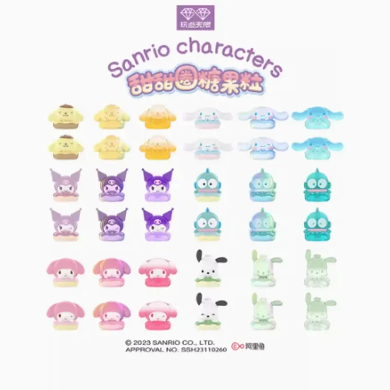 12bags/box Sanrio Genuine Donut Series Candy Blind Box Toy Gifts Anime Peripheral Kuromi Pochacco Melody Surprise Gifts For Kids