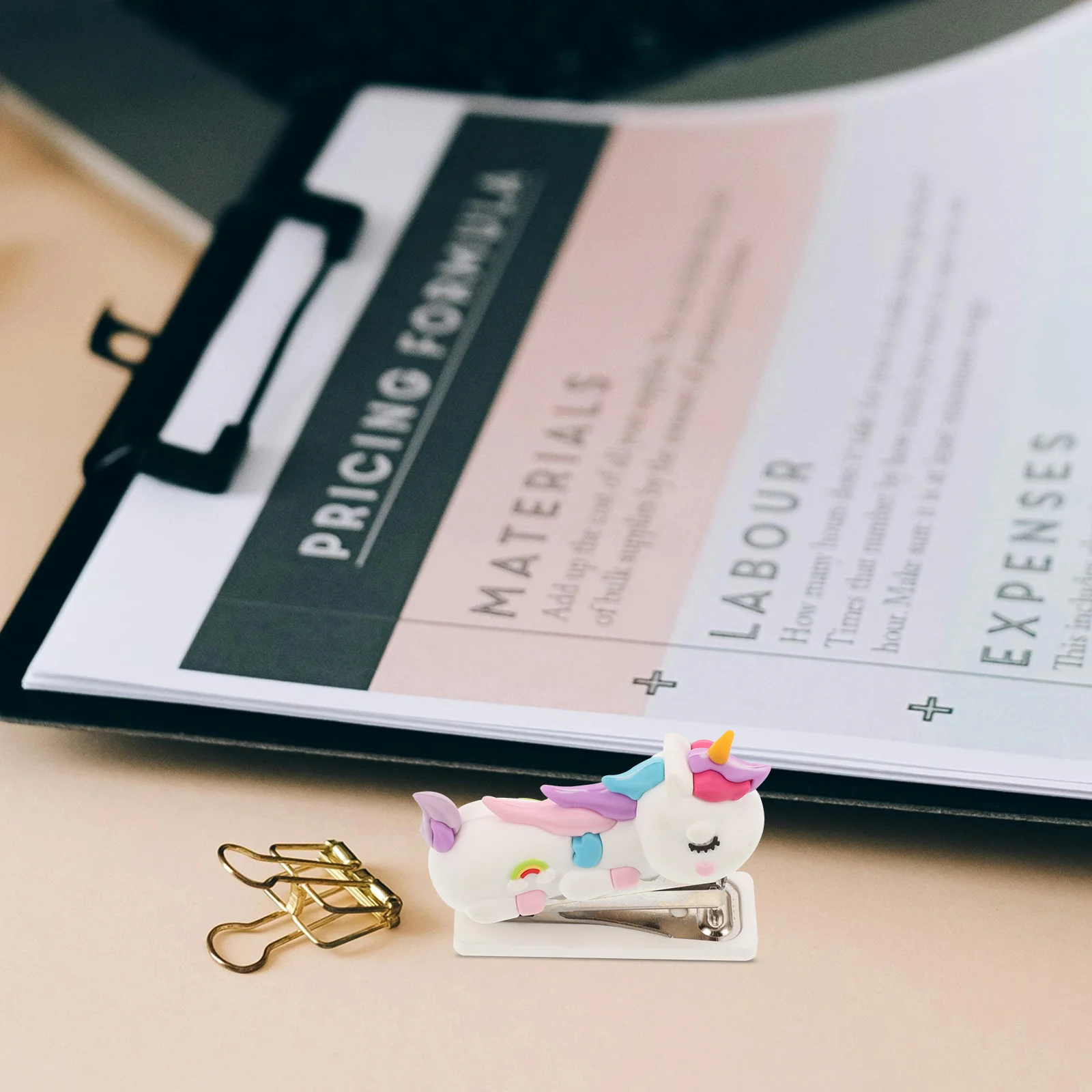 Mini Stapler for Desk Cute Hand Fashion Small Office Cartoon Home Accessory Reusable Stationery