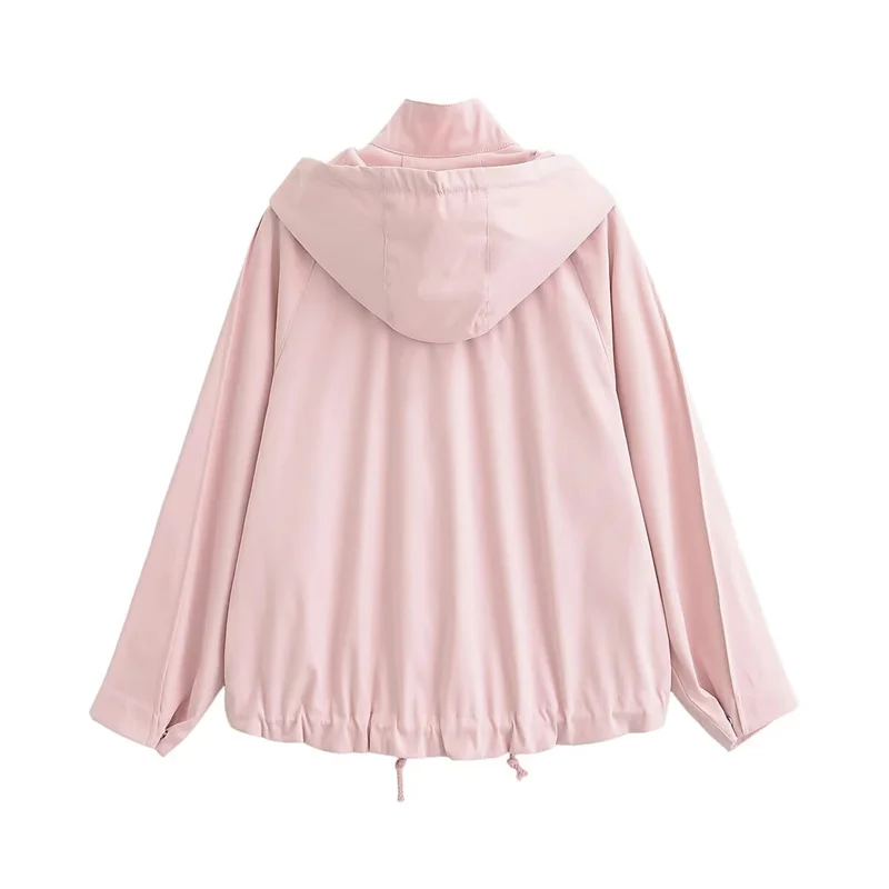 Women's Jacket 2026 Summer New Style Pink Long-Sleeve Hoodie Decorative Loose Jacket Casual Fashion Versatile