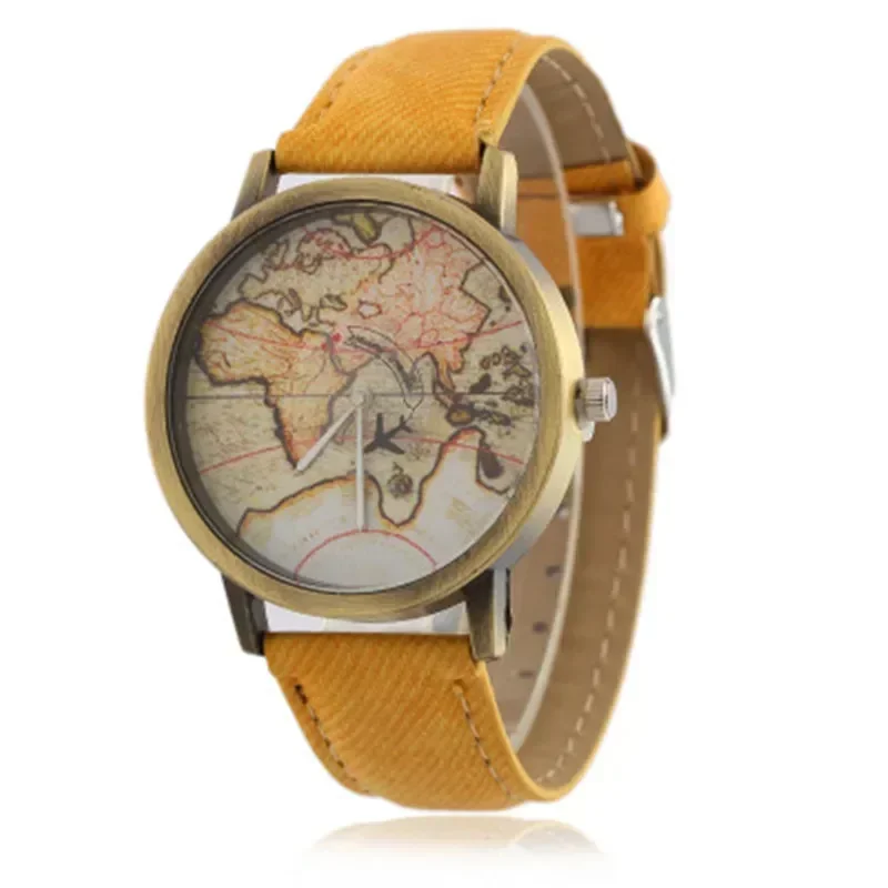 2024 Watches Men and Women Maps Version Strap of The Vintage Canvas Strap Female Clock Gift Reloj Hombre Relojes Para Mujer