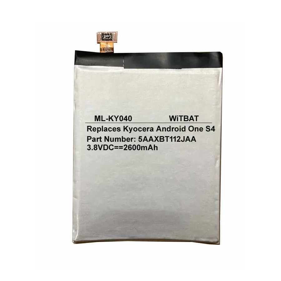 Batería de iones de litio de 3,8 V y 2600mAh adecuada para Kyocera Android One S4 batería de teléfono móvil reemplazo recargable 5AAXBT112JAA