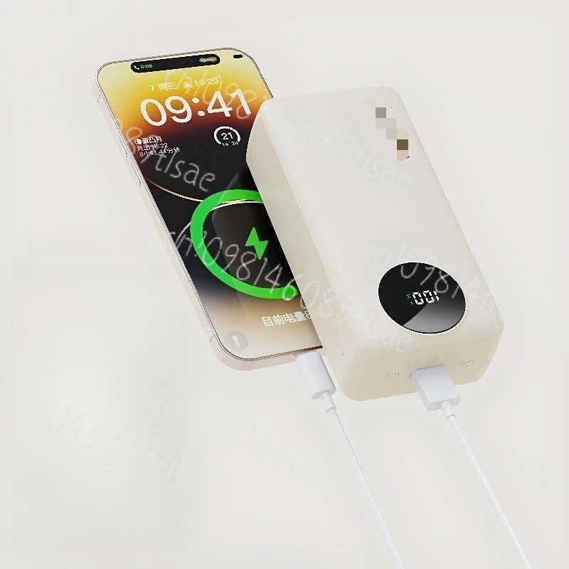 Power Bank емкостью 20000 мАч со встроенным кабелем, портативное зарядное устройство большой емкости для быстрой зарядки для путешествий в самолете