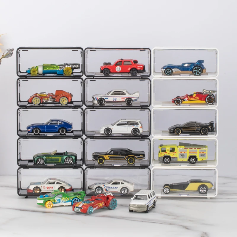 Hot 1/64 Diecast Model Car Display Box Storage Box High-grade with Fasteners Be connected for Hot Wheels MiniGT (Without Car)