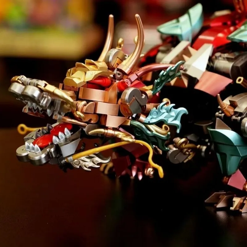 New The Four Divine Beasts Xuanwu Building Block Mecha Models Ornaments Children\'s Educational Assembled Toys Boys Holiday Gifts