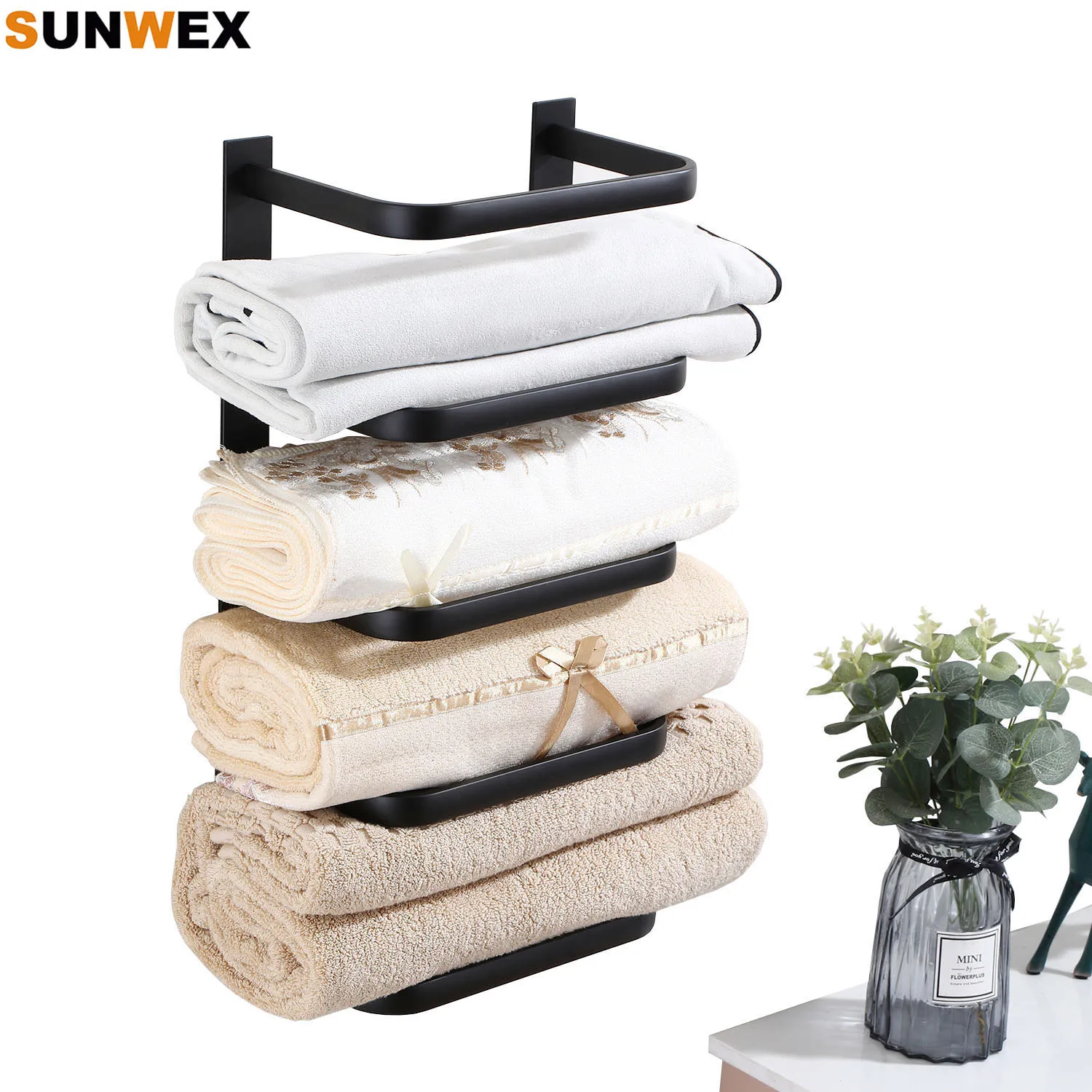 portasciugamani-moderno-nero-opaco-da-parete-scaffale-per-bagno-a-5-ripiani