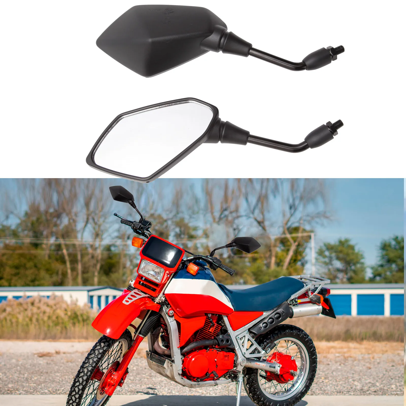 

Motorcycle Black M10/10mm Rear View Mirrors Fit for Honda Grom MSX 125 2014-2020