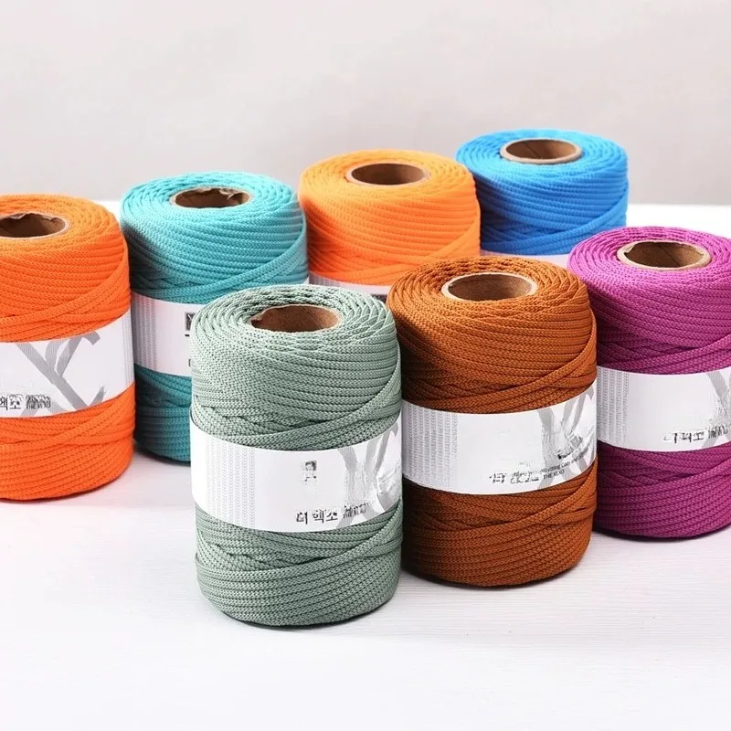 3Mm ultra-light hand-knitted crochet matte polyester rope knitted 90m 150g ins burst fire DIY bag great value explosion