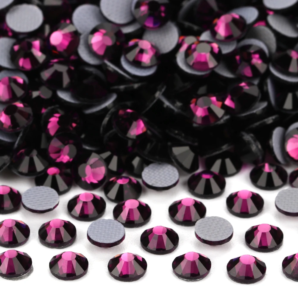 YHB High Quality Purple Color Flatback Hotfix Rhinestones For Shoes Bags Fabric Garment Decoration DiY Jewelry Accessories