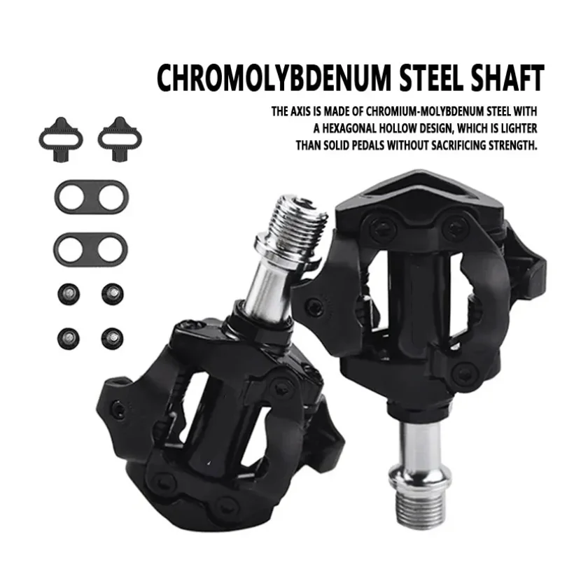 

Bicycle Lock Pedal 1 With Free Cleat For SPD System MTB Road Aluminum Anti-slip Sealed Bearing Lock Accessories