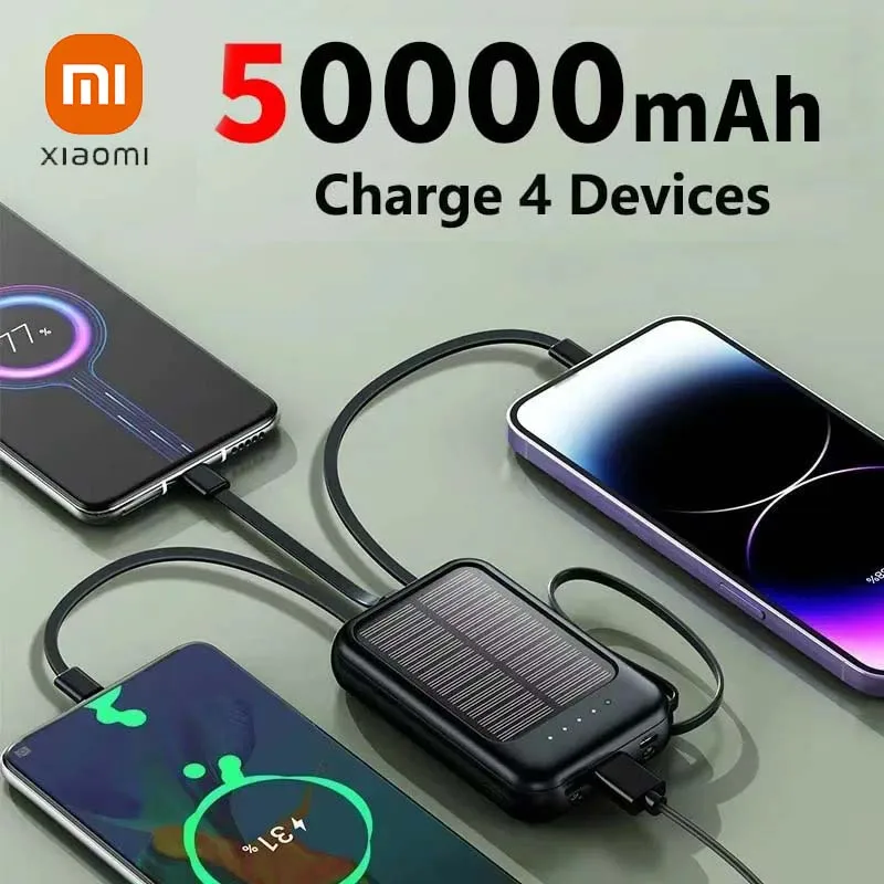 Xiaomi 100000mAh عالية السعة بنك الطاقة الشمسية شحن المحمولة شحن بطارية خارجية آيفون سامسونج بطارية احتياطية