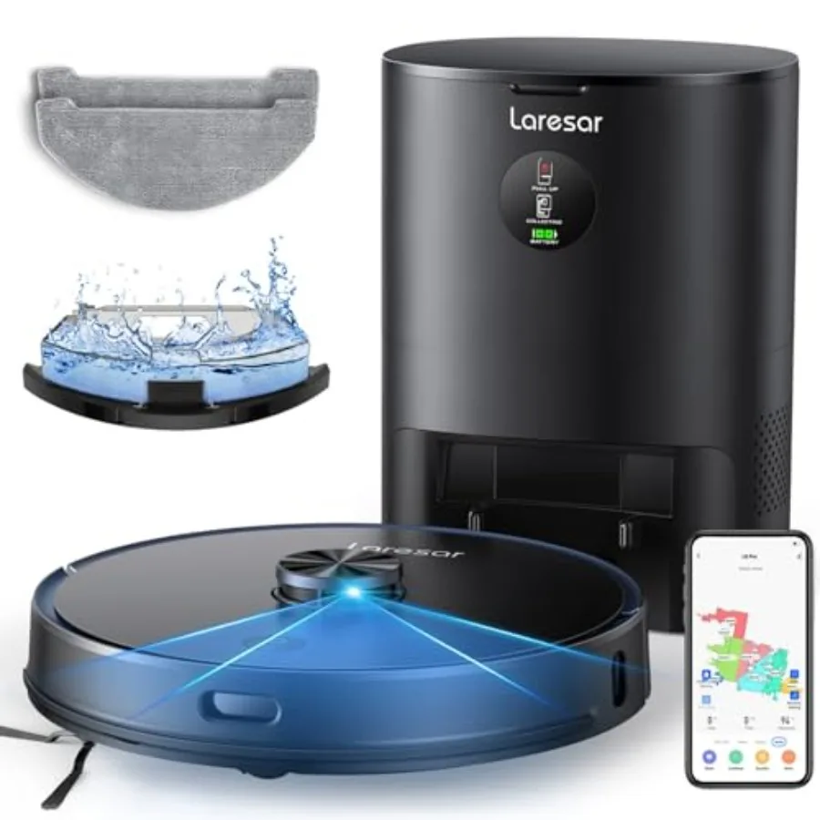 Robot Vacuum and Mop Combo, 3 in 1 Robotic Vacuum with 3.5L Self Emptying Station, Equipped with Lidar Navigation,Smart App Cont