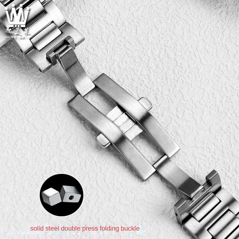 16*8mm 18*10mm 20*12mm Concave Stainless Steel Watchband for Car-tier PASHA Series WSPA0013 W31077U2 W3108555 Strap Bracelet