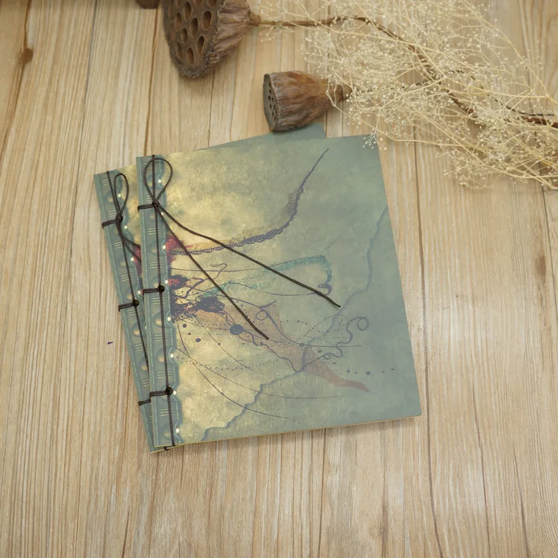 Vintage Kraft Blank Paper Notebook Planner Chinese Style Notepad for School Office Supplies Stationery Promotion Gift