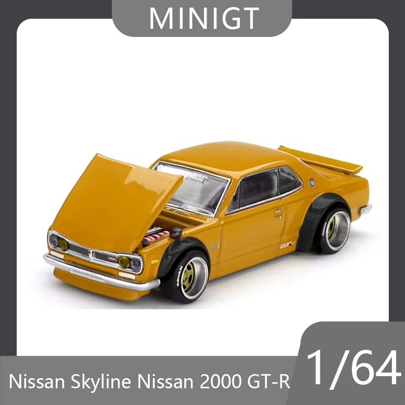 

Коллекционная модель автомобиля MINI GT Nissan Skyline Nissan 2000 GT-R KPGC10 KAIDO 1:64, литая, с открывающимся верхом, настольное украшение