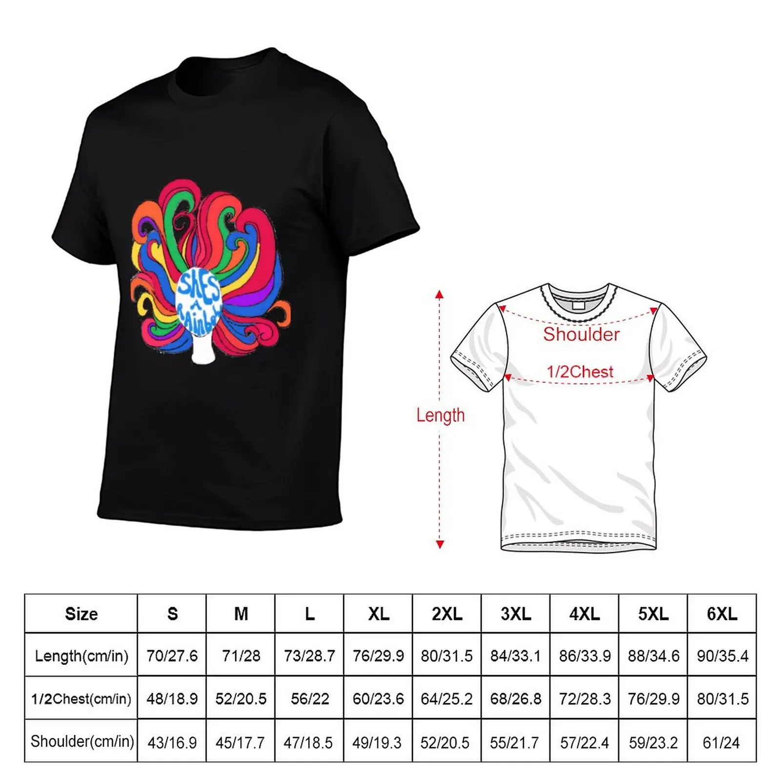 Shes a Rainbow T-Shirt Streetwear Print Tee Shirt