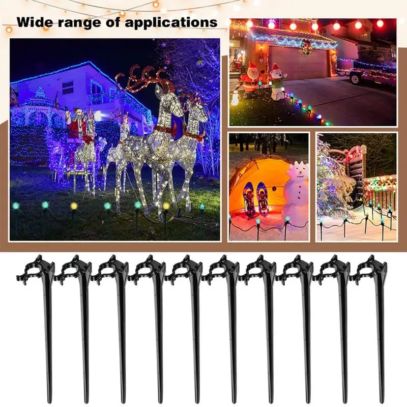 Light Ground Stakes 10 Pieces Light Stand Landscape Light Stakes Outdoor Light Stakes Wear-Resistant Path Light Holders For LED