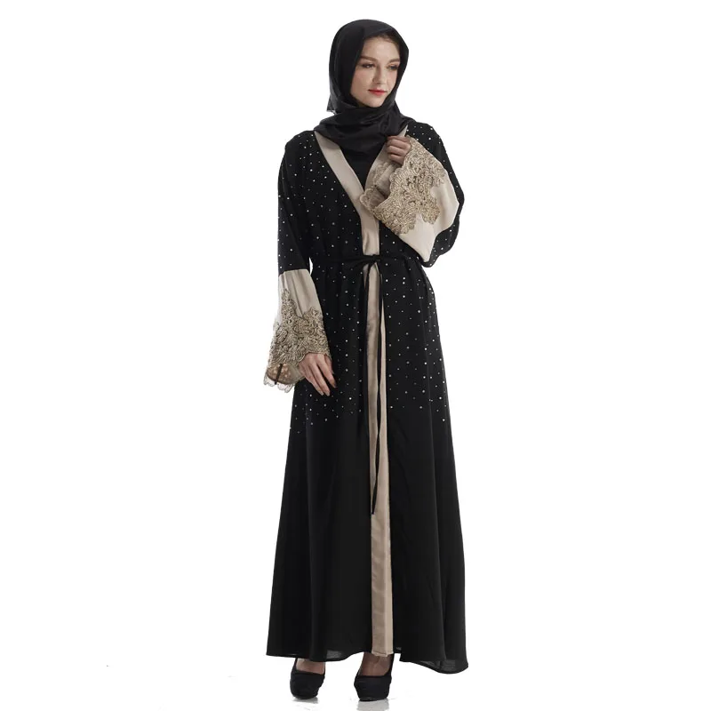 Moda islamska Abaya muzułmańska codzienna sukienka damska elegancka haftowana sukienka Maxi szata