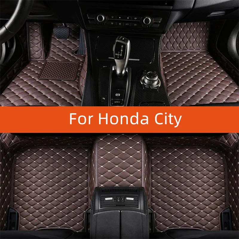 

Custom Leather Car Floor Mat For Honda City 2017 2018 2019 2020 2021 2022 Car Mat Interior Accessories