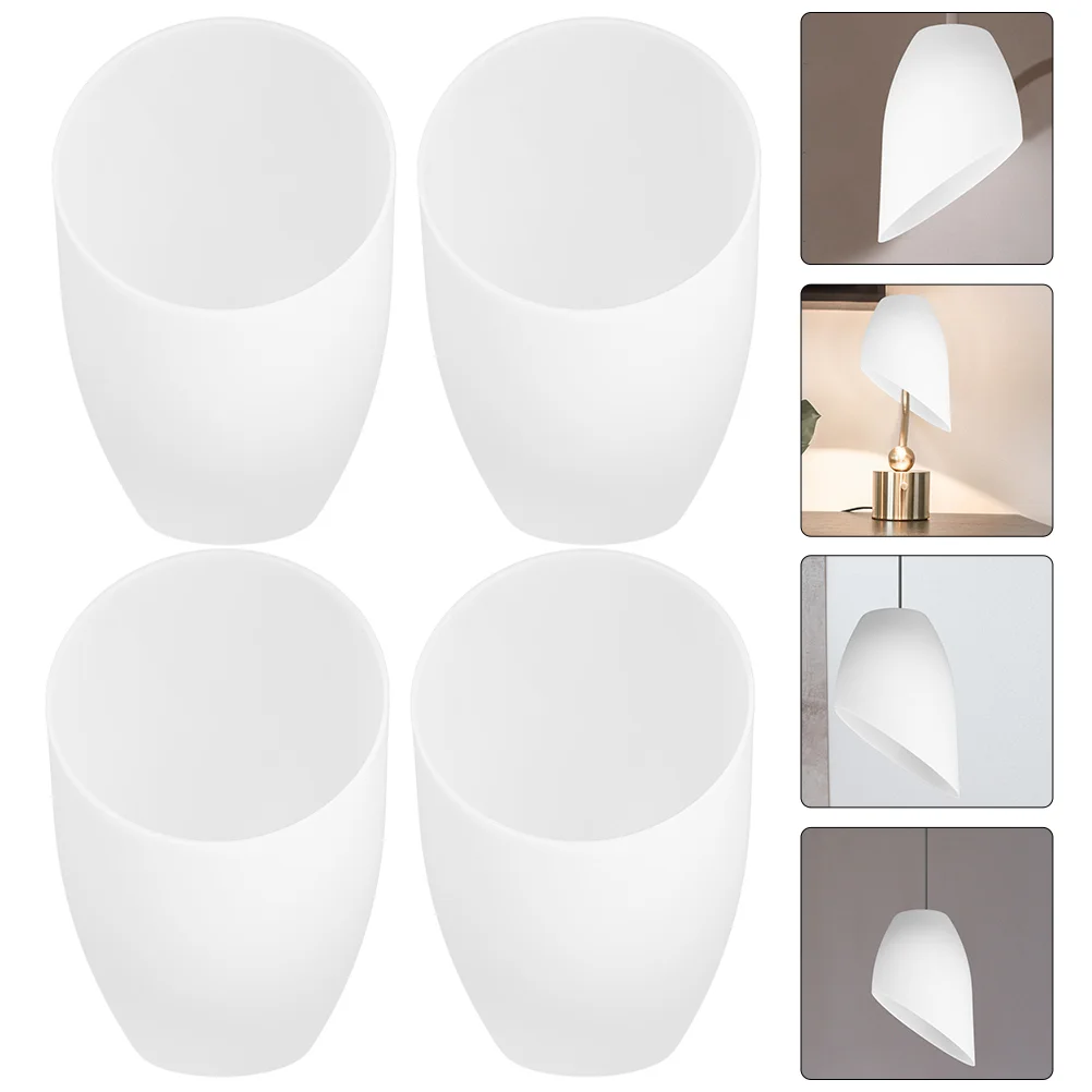 

4 Pcs Lamp Shade Angled Horseshoe Lampshade Inclined Head Replacement White Table