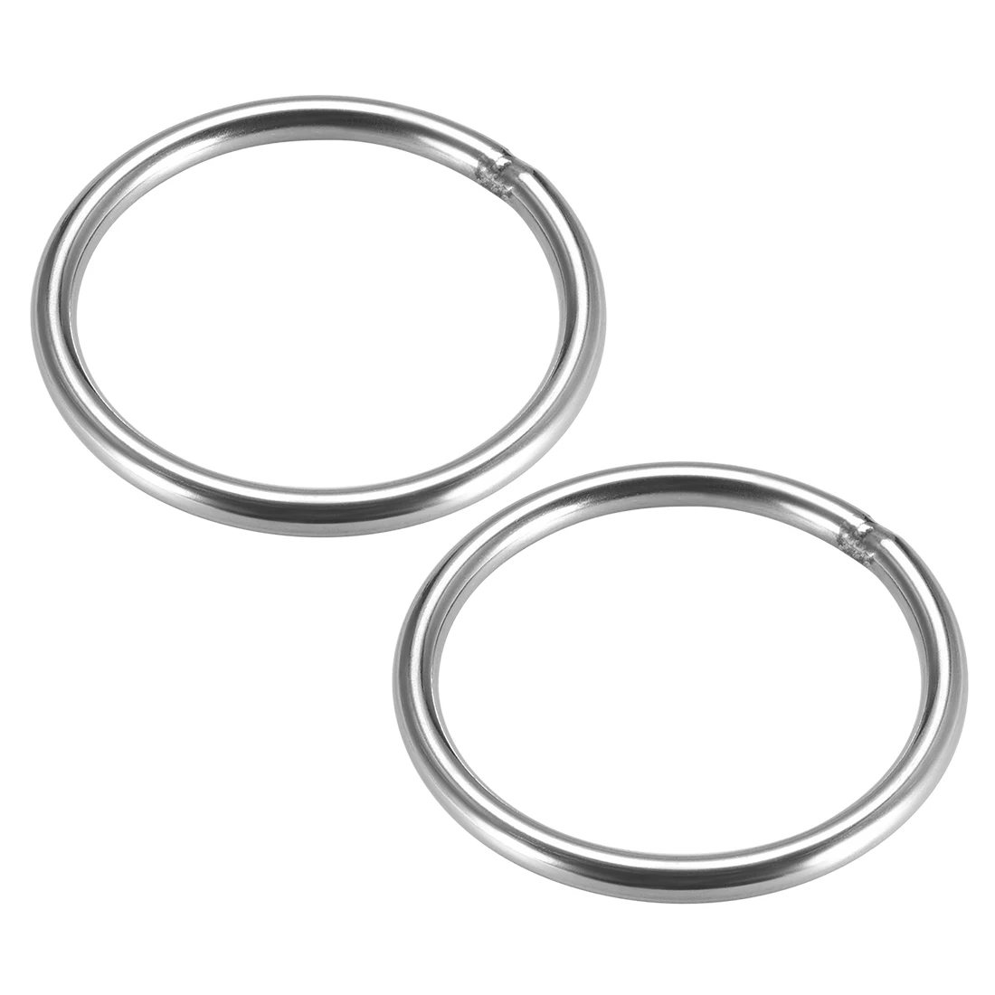 Uxcell 2 szt. 201 pierścień typu O-ring ze stali nierdzewnej 50mm (1,97 ") średnica zewnętrzna 4mm grubość spinanie spawane okrągłe pierścienie