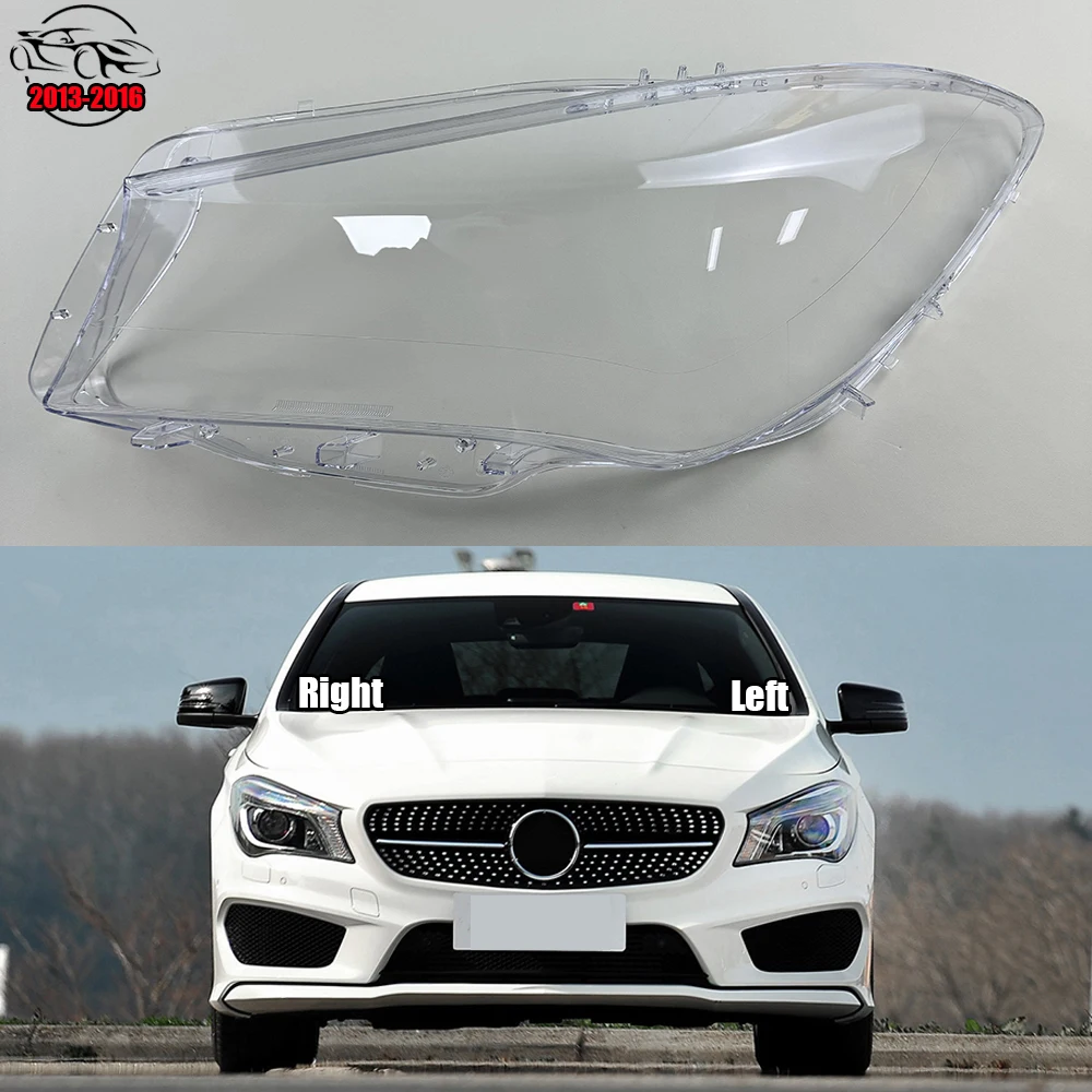 For Mercedes-Benz CLA W117 180 200 220 250 260 2013-2016 Penutup Lampu Depan Lensa Shell Plexiglass Pengganti Kap Lampu Asli