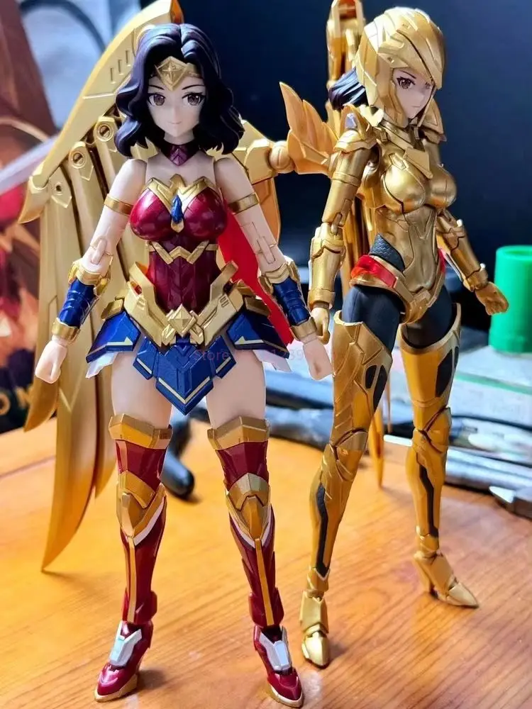 1/12 Schaal Collectible Figure Wonder Woman 17cm Action Figure soldaat Golden Eagle Battle Armor Machine Armor Assembly Model