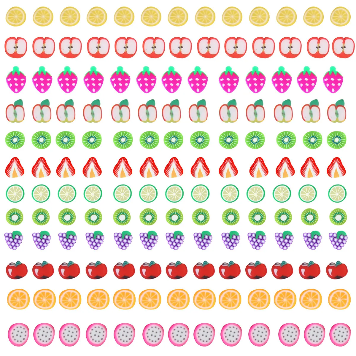 2400개 DIY 네일아트 과일 슬라이스 장식용 매니큐어 조각, 창의적인 네일 디자인을 위한 트렌디한 패턴, 재사용 가능하고 피부에 안전합니다