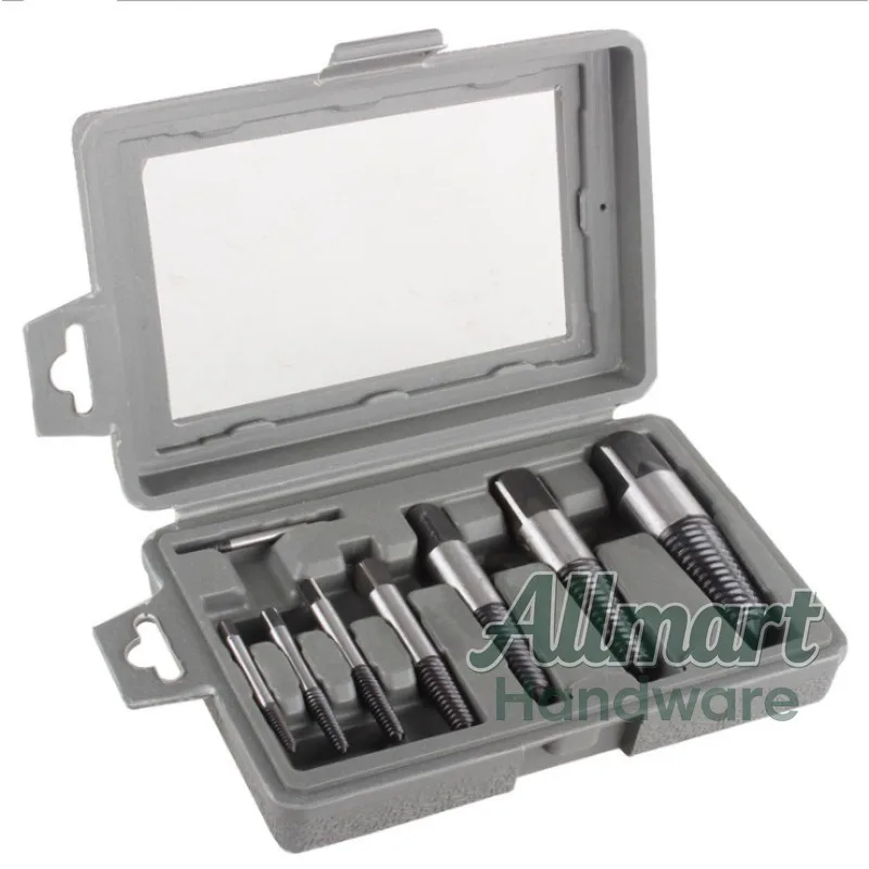 Professional boxed 8pc fine tooth screw extractor, faucet triangle valve broken wire extractor, hardware tool