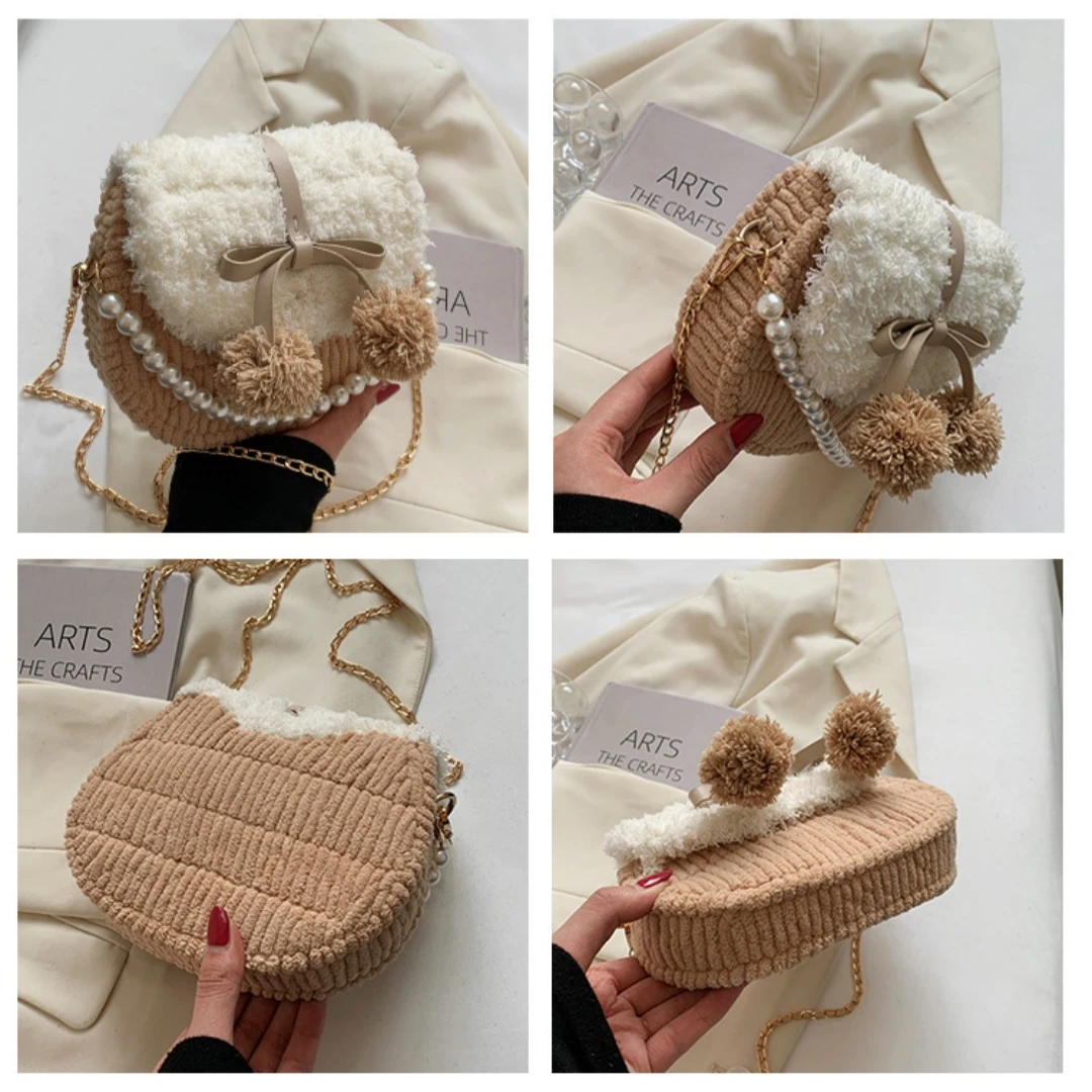 DIY Craft Project اليدوية الغزل حقيبة كروسبودي لتقوم بها بنفسك عدة مخيط يدويا حقيبة معدنية محبوك حقيبة لصديقة أفضل صديق هدية #3