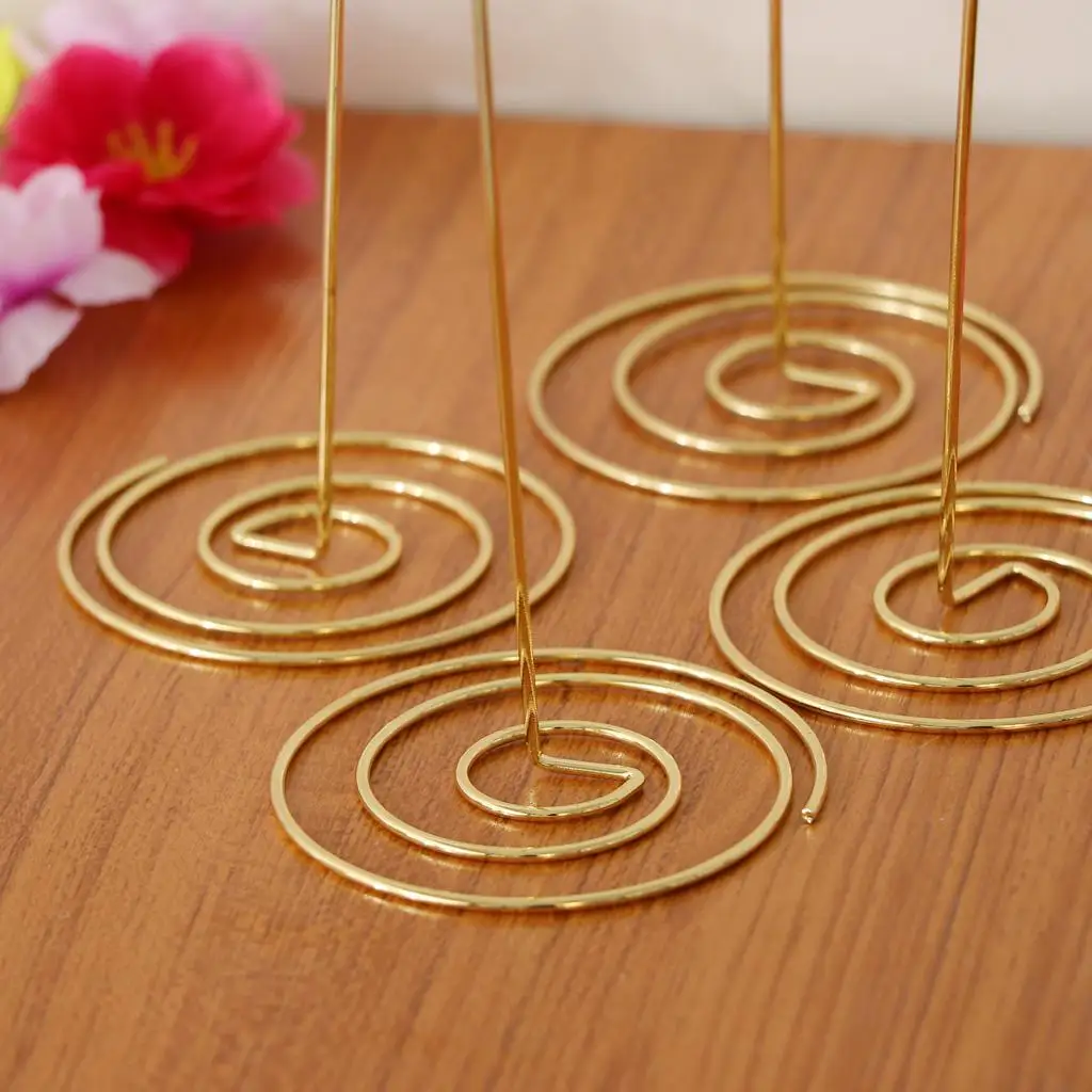 Table Decoration Accessories Gold Metal Memo Card Clip Holder Wire Photo Stand for Engagement Party