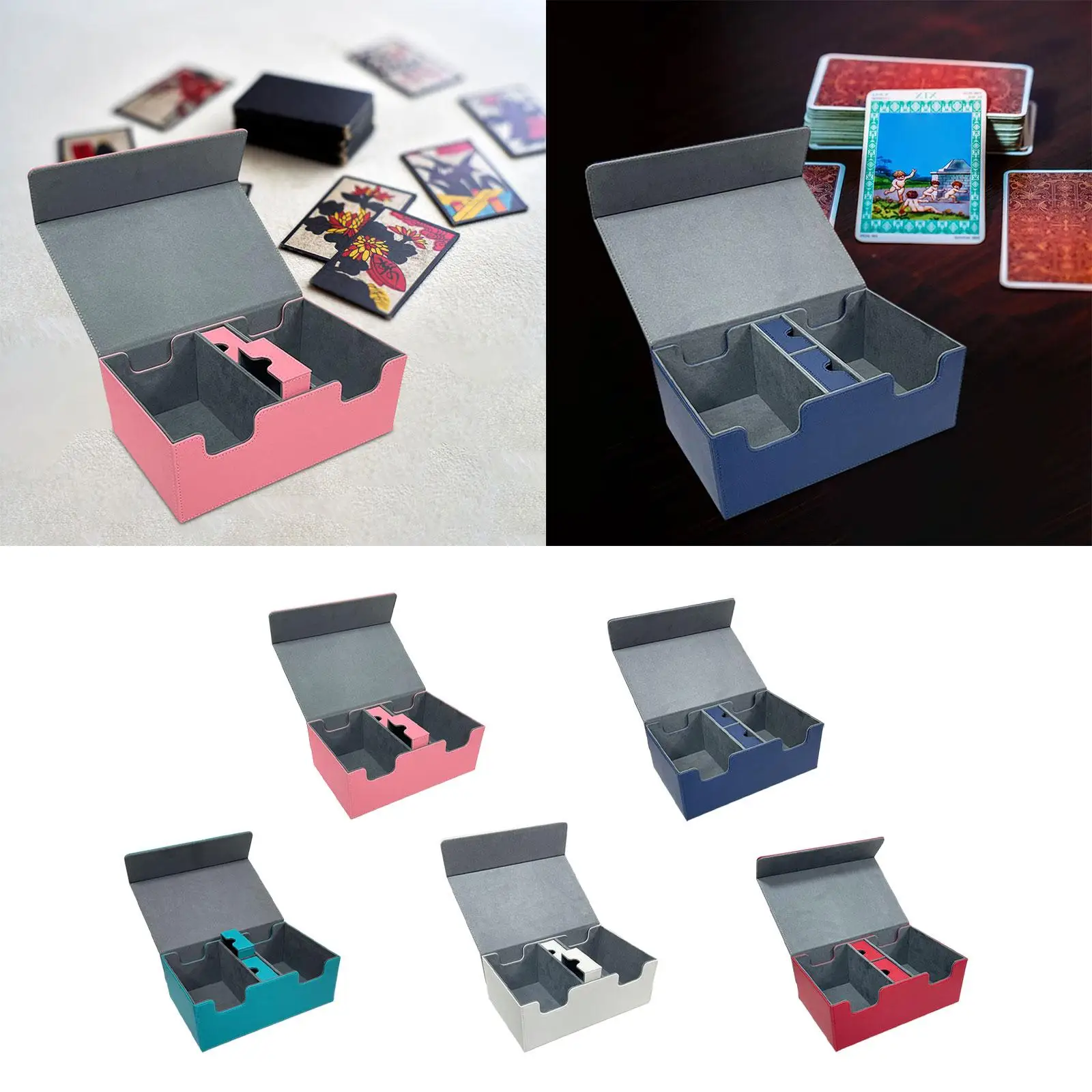 Card Deck Box Standard Collectible Gathering Card Toy Can Holds 400+ Cards Strong Display Magnetics Closure Sports Cards Case