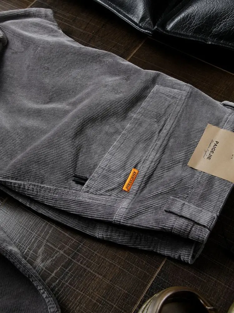 

American Sle Casual Pants 2025 New Loose Fit Thi Corduroy Men's Autumn Winter Straight Leg Pants Comfortable Leisure Trou...
