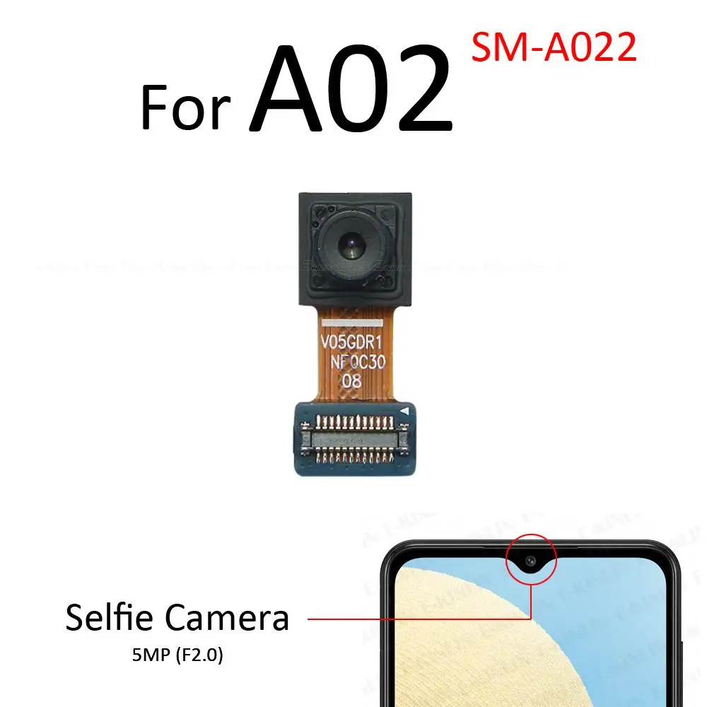 Selfie Front Facing Camera For Samsung Galaxy A02 A03 Core A022 A035 A032 Ultrawide Macro Depth Telephoto Main Camera Flex Cable