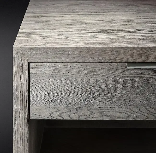 American RH original single French rural retro solid wood bedroom bedside table modern simple edge