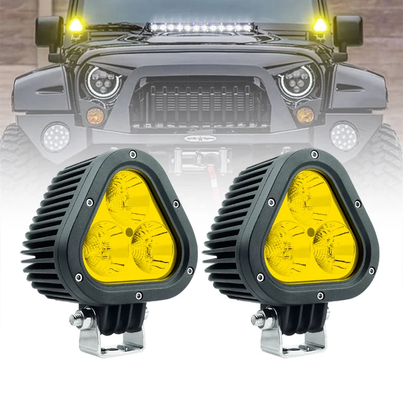 

4-дюймовый треугольный светодиодный рабочий фонарь дальнего света для автомобиля, мотоцикла, внедорожника, внедорожника, UTV, грузовика, лодки, вспомогательные противотуманные фары