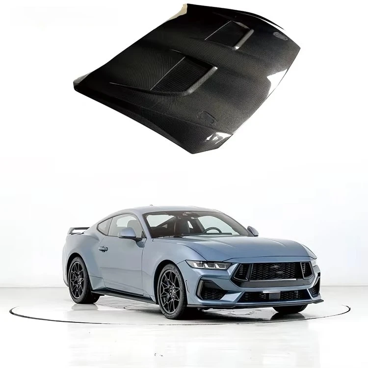 

Carbon Fiber Engine Hood with Scoop for Ford Mustang 2024 2025 Body Kit