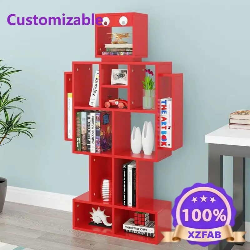 Factory Direct Children's Bookcase Magazine Toy Storage Decorative Shelf Library Student Kindergarten Creative Robot Bookshelf