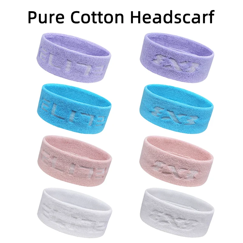 1Pcs Cotton Sports Headband Elastic Antiperspirant Sweatband Protection Basketball Tennis Adult Kids Gym Fitness Sweat Hair Band