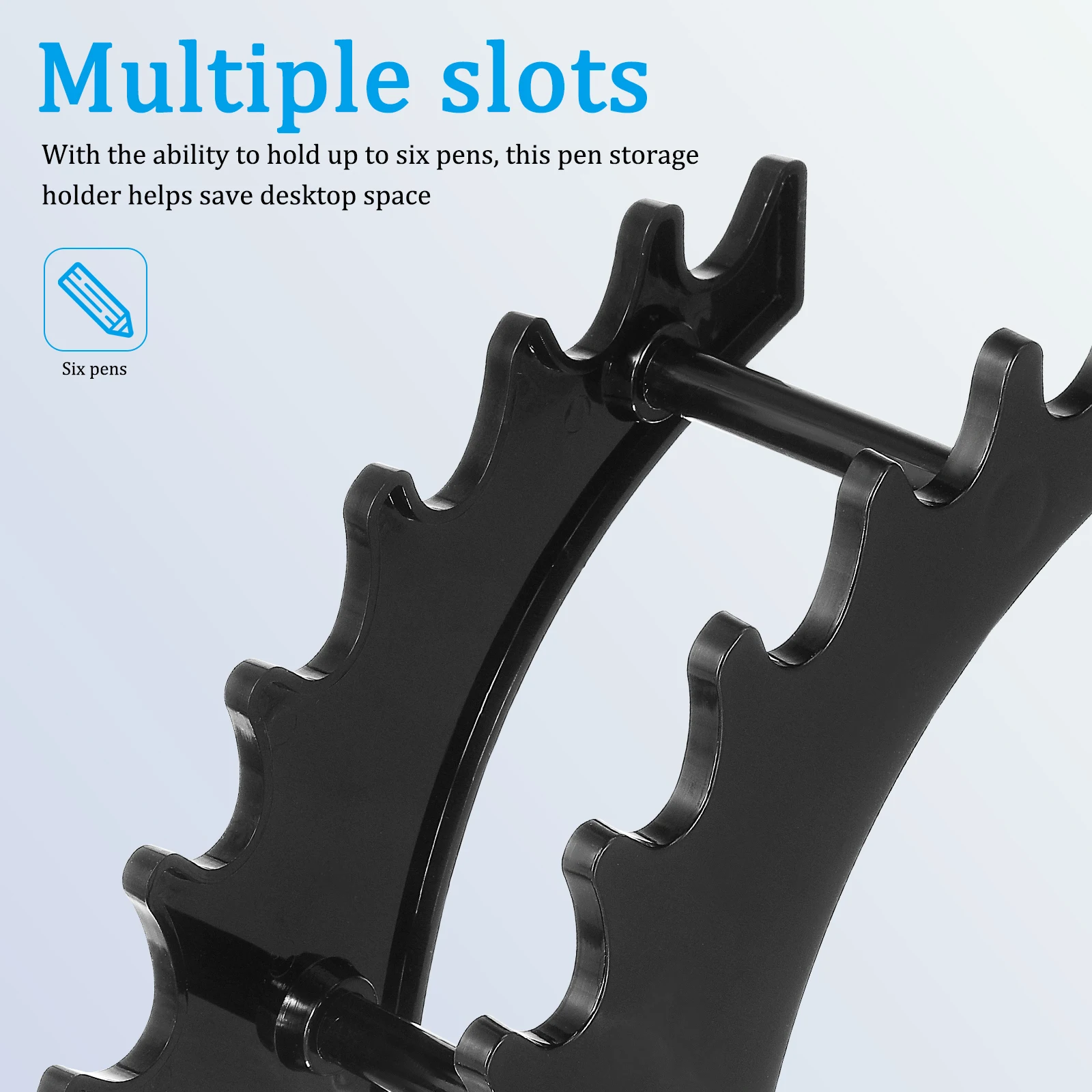 

2pcs Pen Holder Rack Stand Organizer Display Storage Desktop Slanted Office Stable 6 Slots Detachable Circular Arc Structure