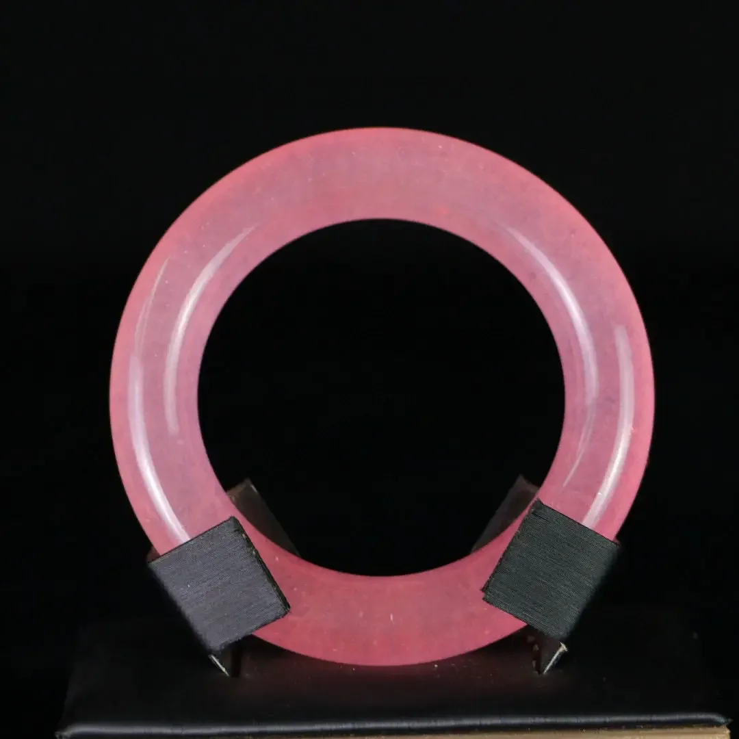 

Natural ice jadeite jade bracelet female ice fat round bar pink girl jade bracelet exquisite jewelry