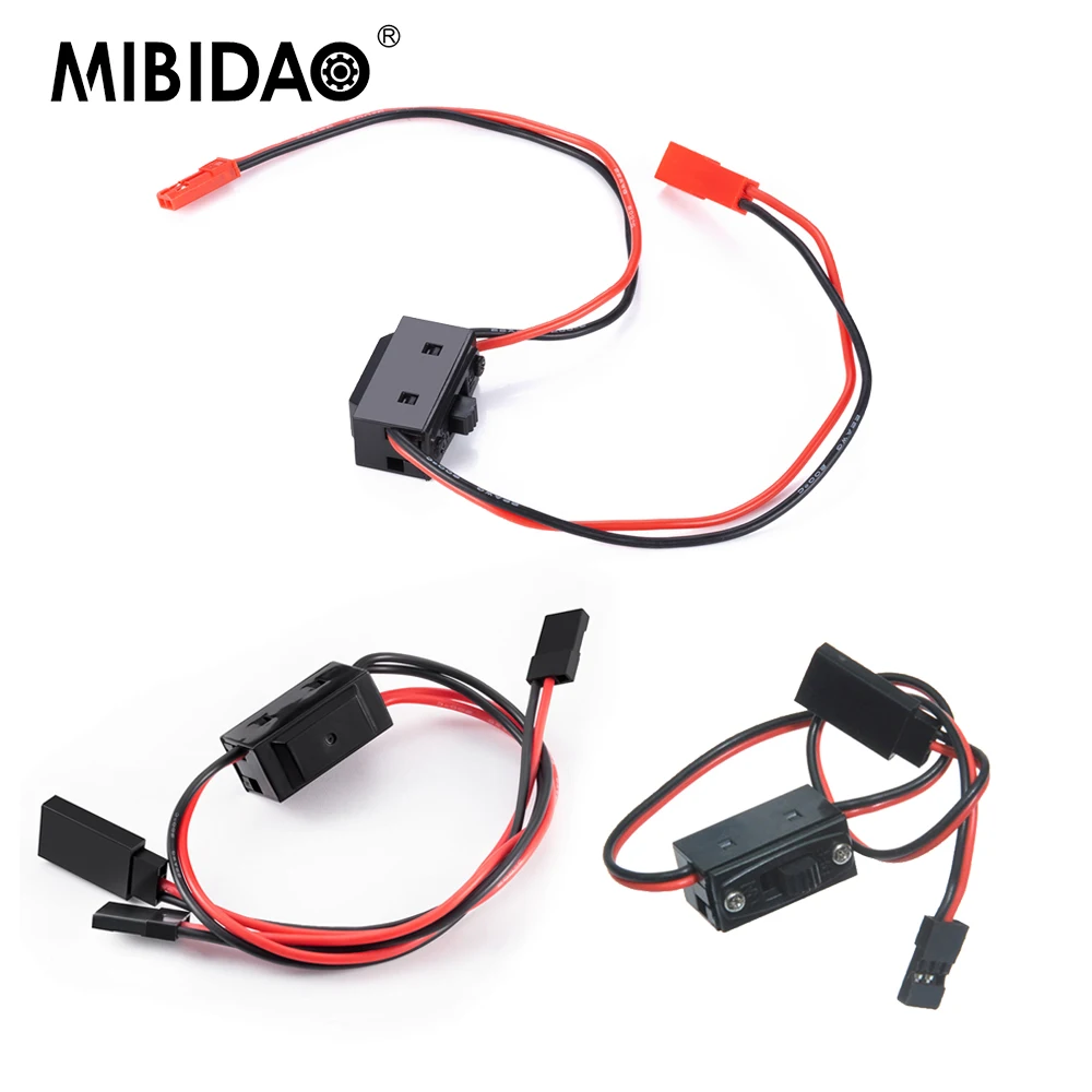 MIBIDAO JST/JR 1to1 1to2 RC Servo Cavo di Prolunga Filo con Interruttore per Modelli RC Auto Aerei Servo Parti