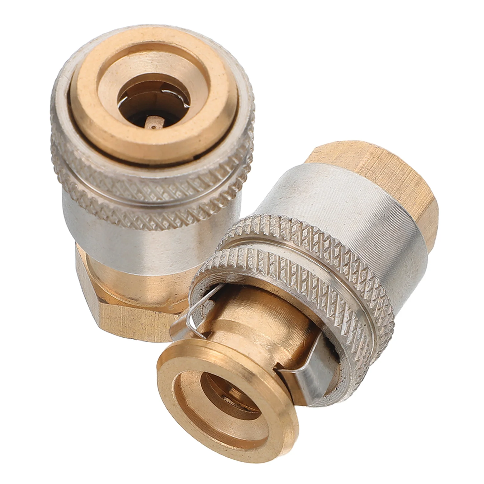 

2pcs Self-Locking Inflator Chuck Quick Release Brass Air Chuck 1/4 Inch Leakproof Tire Inflation Valve Connector For Cars
