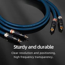 ATAUDIO HiFi RCA Cable for Amplifier DVD High Quality G5 Top Grade Silver Plated 2RCA to 2RCA Male to Male Adapter Audio Cable